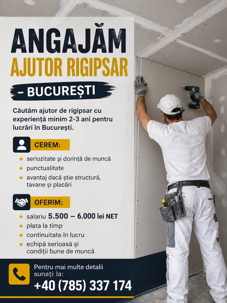 Ajutor rigipsar – Bucuresti
